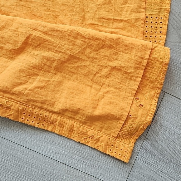 YAS Yasado Boho Alt Button Longsleeve Eyelet Collared Shirt Dress, Medium - Picture 3 of 16